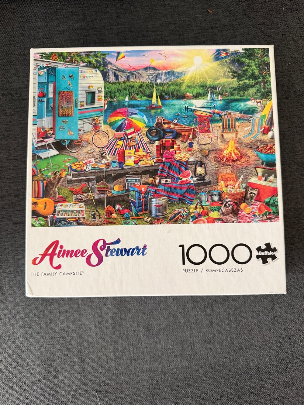 The Family Campsite 1000-Piece Puzzle - Vibrant Multicolor Beach Scene